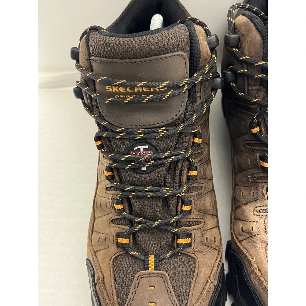 Skechers Work Relaxed Fit Selmen‎ Enid Mens Steel Toe Waterproof Boots Brown 12